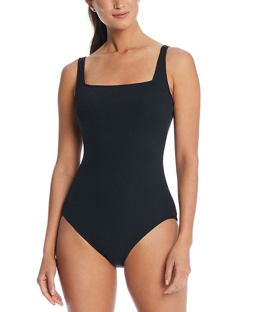 Bleu by Rod Beattie Women's Square-Neck One-Piece Swimsuit Women's Fashion Shoes & Accessories