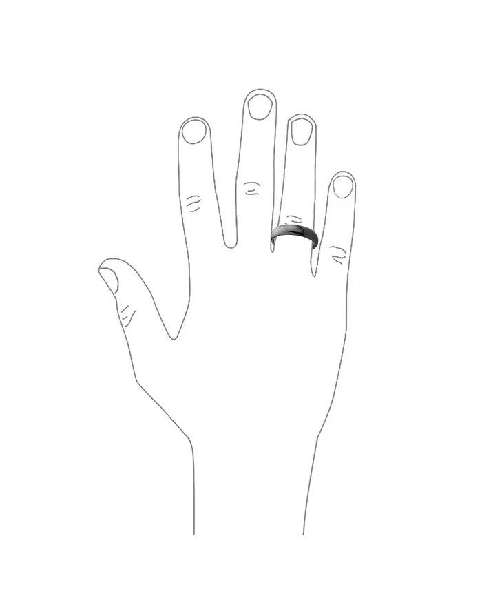 Bling Jewelry Plain Simple Dome Black Silver Rose Gold Plated Titanium Band Ring Comfort Fit 6MM Jewelry & Watches