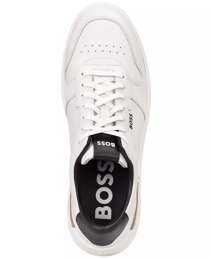 BOSS By Hugo Boss Men's Clint Leather Tennis-Style Sneakers Men's Shoes