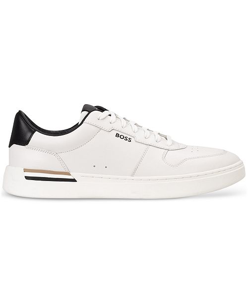 BOSS by Hugo Boss Men's Clint Leather Tennis-Style Sneakers Men's Shoes