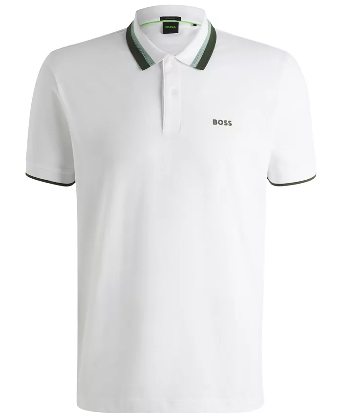 BOSS By Hugo Boss Men's Contrast Stripe Regular-Fit Paddy Polo Shirt Brands
