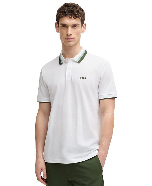 BOSS by Hugo Boss Men's Contrast Stripe Regular-Fit Paddy Polo Shirt Brands
