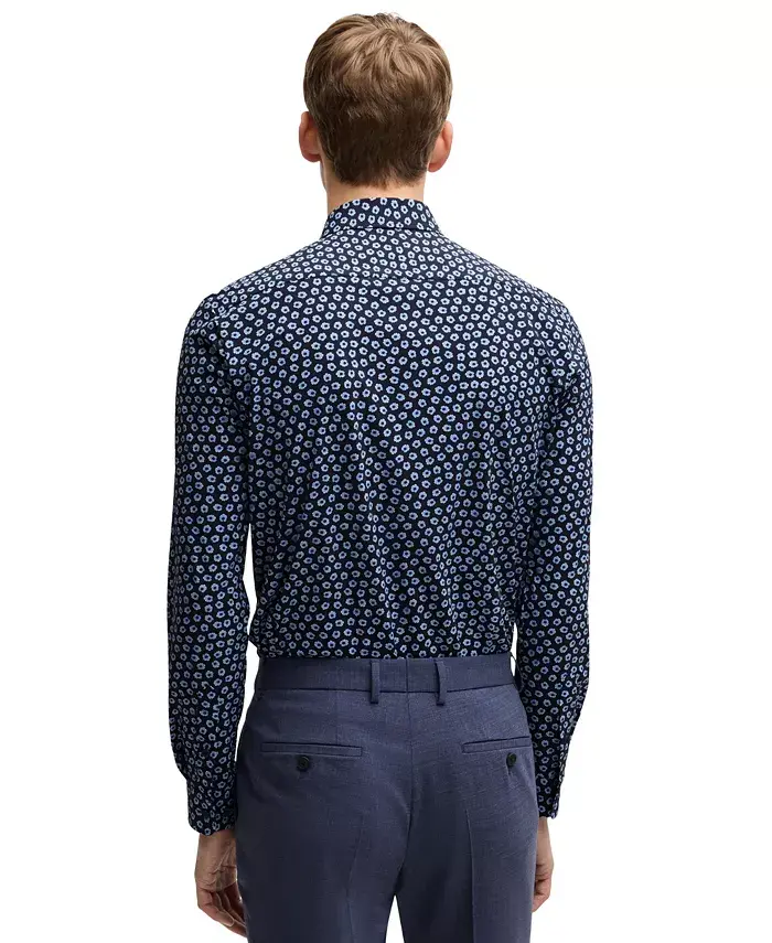 BOSS By Hugo Boss Men's Floral Print Slim Fit Dress Shirt Brands
