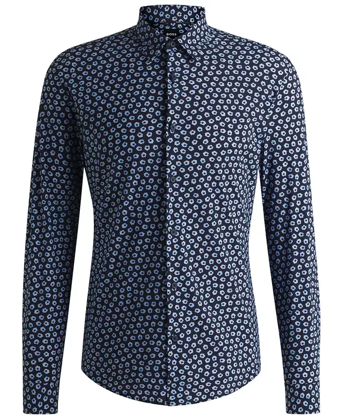BOSS By Hugo Boss Men's Floral Print Slim Fit Dress Shirt Brands