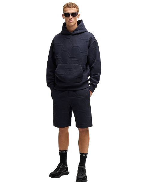BOSS by Hugo Boss Men's Hexagonal Quilting Hoodie and Shorts Set Brands