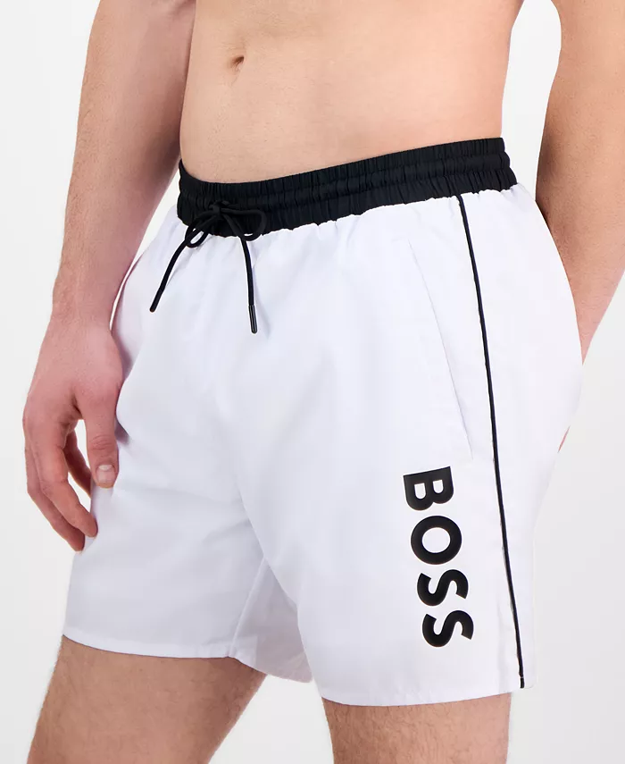 BOSS By Hugo Boss Men's Logo 6" Swim Trunks Created For Macy's Men's Fashion & Accessories
