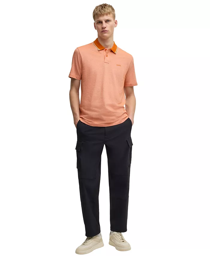 BOSS By Hugo Boss Men's Oxford-Piqué Cotton Relaxed-Fit Polo Shirt Brands