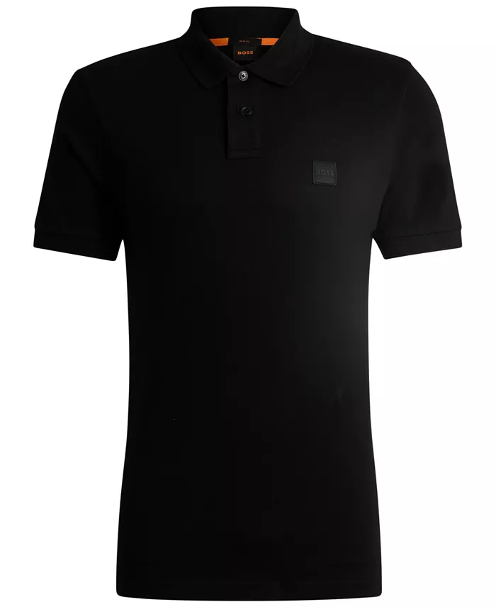 BOSS By Hugo Boss Men's Slim-Fit Stretch-Cotton Logo Patch Polo Shirt Brands