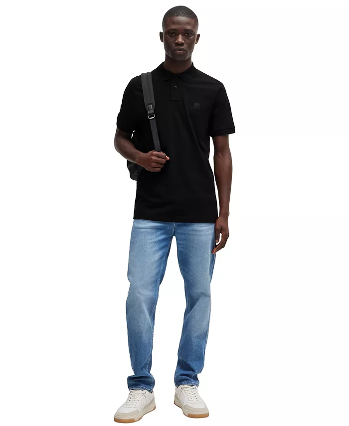 BOSS By Hugo Boss Men's Slim-Fit Stretch-Cotton Logo Patch Polo Shirt Brands