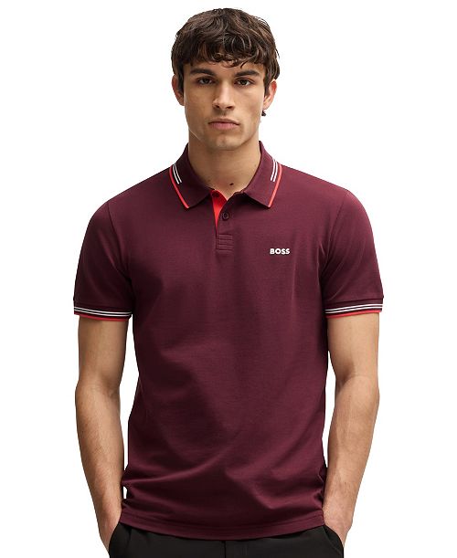 BOSS by Hugo Boss Men's Stretch-Cotton Slim-Fit Polo Shirt Brands