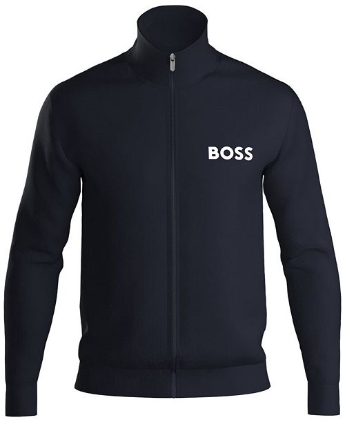 BOSS Hugo Men's Ease Logo-Print Full-Zip Terry Jacket Men's Fashion & Accessories