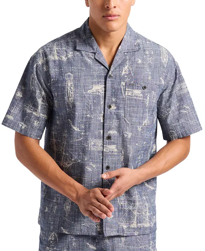 Buffalo David Bitton Men's Nautical Graphic Shirt & Cargo Short Men's Fashion & Accessories