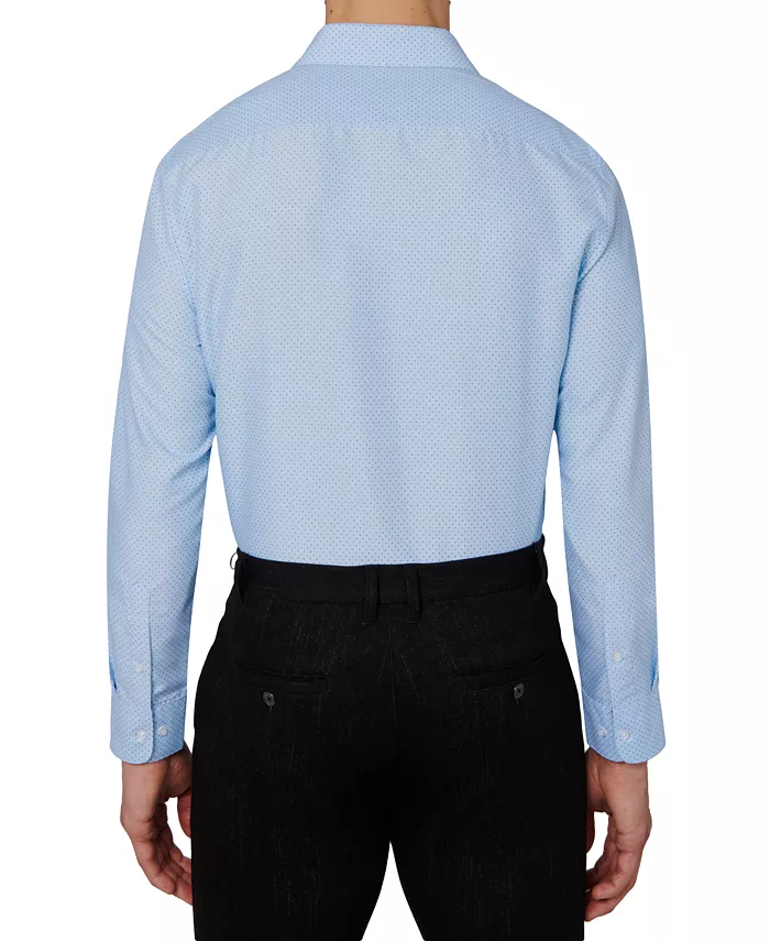 Calabrum Men's Regular Fit Dot Print Wrinkle Free Performance Dress Shirt Men's Fashion & Accessories