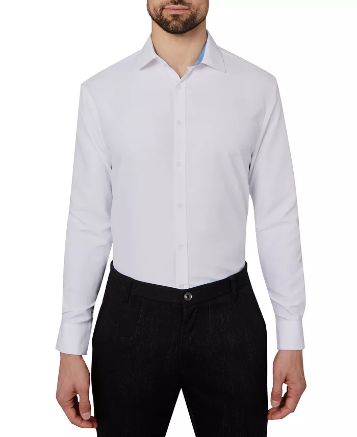 Calabrum Men's Regular Fit Solid Wrinkle Free Performance Dress Shirt Men's Fashion & Accessories