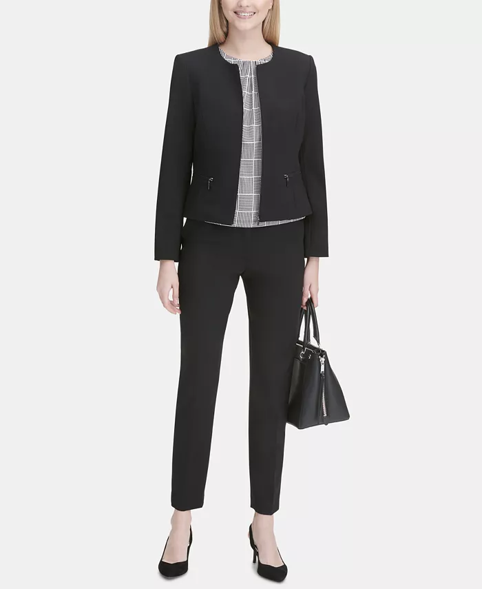 Calvin Klein Collarless Blazer Women's Fashion Shoes & Accessories