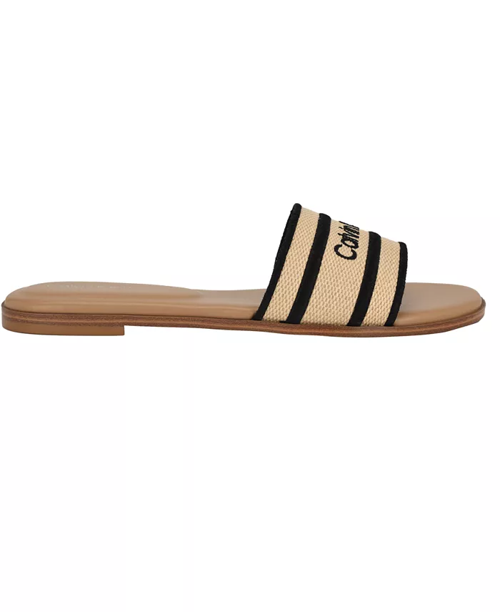 Calvin Klein Kendell Flat Slip-On Casual Sandals Women's Fashion Shoes & Accessories