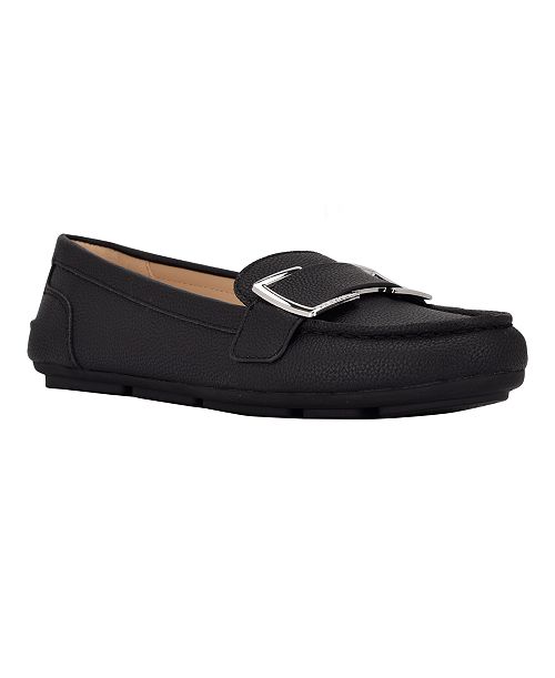 Calvin Klein Lydia Embellished Slip-On Suede Loafers Women's Fashion Shoes & Accessories