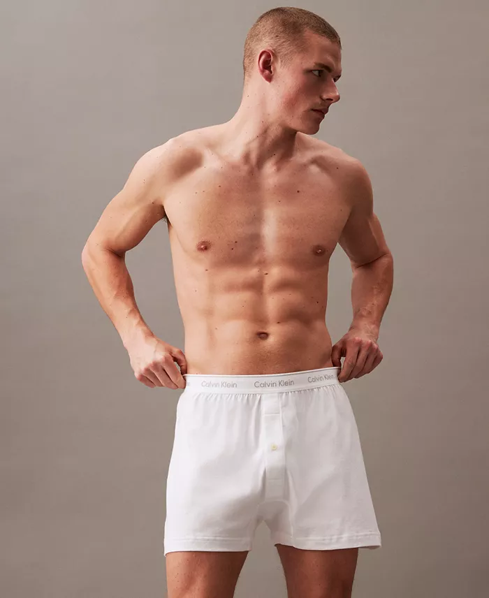 Calvin Klein Men's 3-Pack Cotton Classics Knit Boxers Underwear Men's Fashion & Accessories