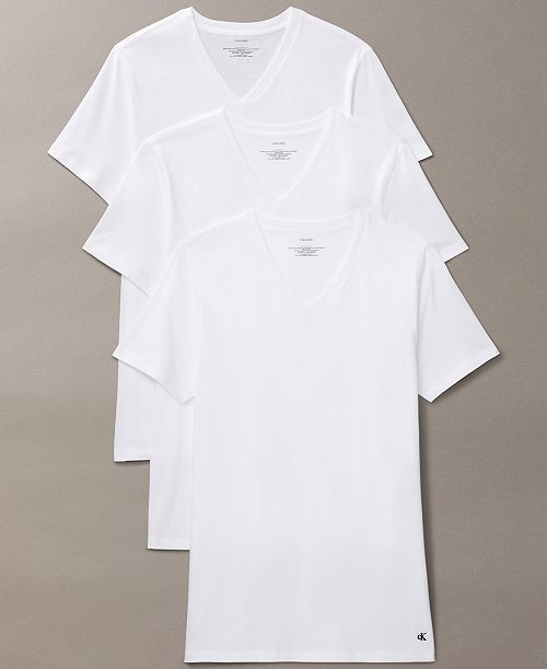 Calvin Klein Men's 3-Pack Cotton Classics V-Neck T-Shirts Men's Fashion & Accessories