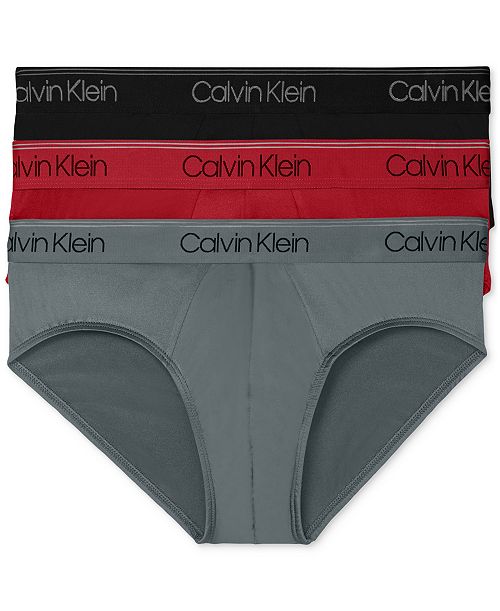 Calvin Klein Men's 3-Pack Microfiber Stretch Low-Rise Briefs Underwear Men's Fashion & Accessories