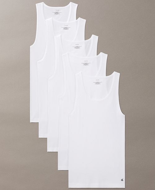 Calvin Klein Men's 5-Pack Cotton Classics Tanks Men's Fashion & Accessories