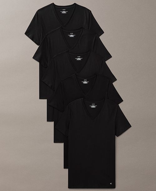 Calvin Klein Men's 5-Pack Cotton Classics V-Neck T-Shirts Men's Fashion & Accessories