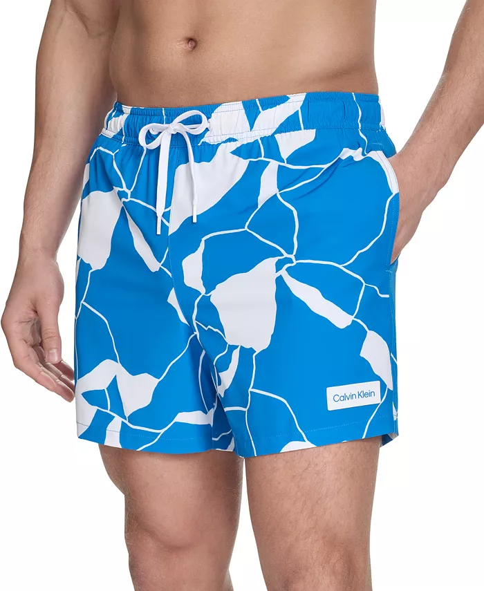 Calvin Klein Men's Core Euro Regular-Fit Quick-Dry 5" Swim Trunks With Compression Short Liner Men's Fashion & Accessories
