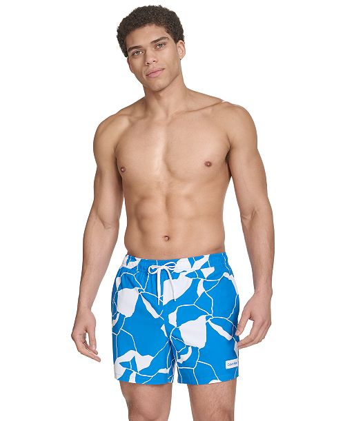 Calvin Klein Men's Core Euro Regular-Fit Quick-Dry 5" Swim Trunks with Compression Short Liner Men's Fashion & Accessories