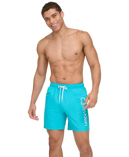 Calvin Klein Men's Core Logo-Print 7" Volley Swim Trunks Created For Macy's Men's Fashion & Accessories