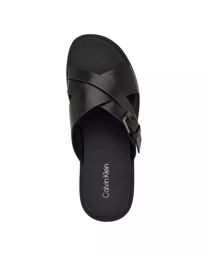 Calvin Klein Men's Elon Casual Slip-On Flat Sandals Men's Shoes