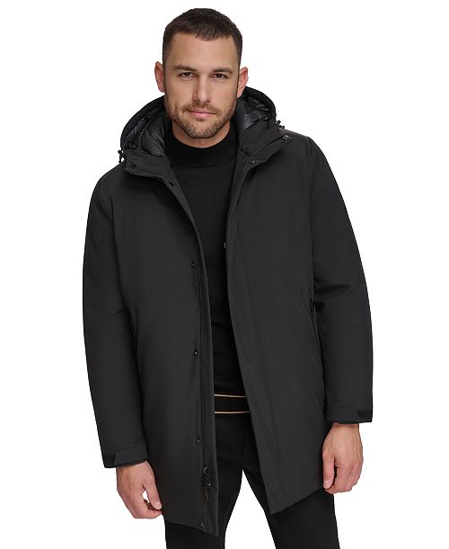 Calvin Klein Men's Flextech Stretch Water-Resistant Hooded Stadium Jacket Men's Fashion & Accessories