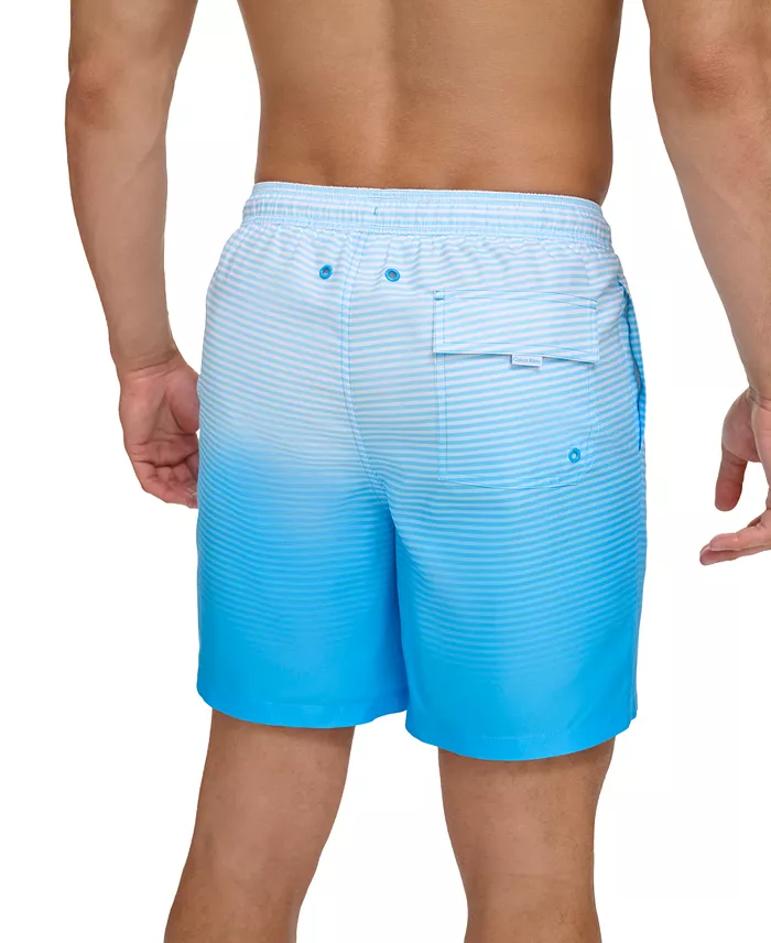Calvin Klein Men's Gradient Striped 7" Volley Swim Trunks Men's Fashion & Accessories