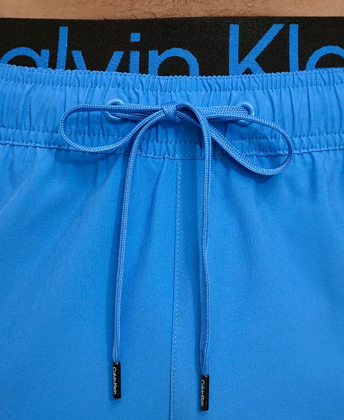 Calvin Klein Men's Logo Elastic Waist Modern Euro 5" Volley Swim Trunks Men's Fashion & Accessories