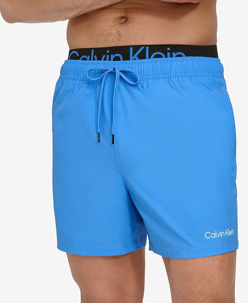 Calvin Klein Men's Logo Elastic Waist Modern Euro 5" Volley Swim Trunks Men's Fashion & Accessories