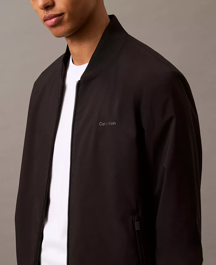Calvin Klein Men's Logo-Print Matte Bomber Jacket Men's Fashion & Accessories