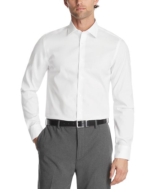 Calvin Klein Men's Refined Cotton Stretch Regular Fit Dress Shirt Men's Fashion & Accessories