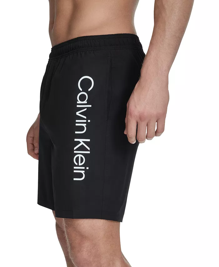 Calvin Klein Men's Regular-Fit Quick-Dry 5" Swim Trunks With Compression Short Liner Men's Fashion & Accessories