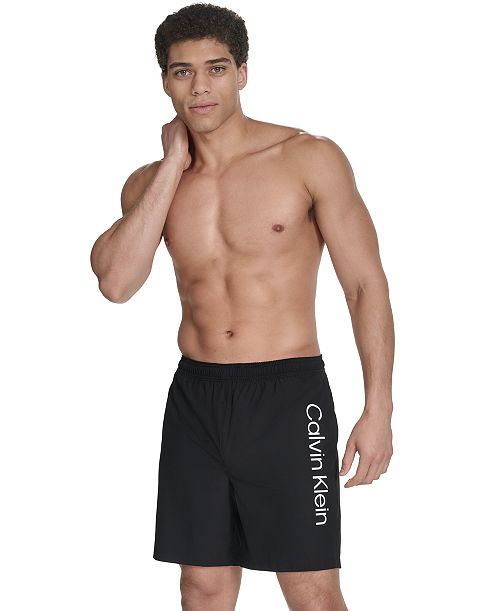 Calvin Klein Men's Regular-Fit Quick-Dry 5" Swim Trunks with Compression Short Liner Men's Fashion & Accessories