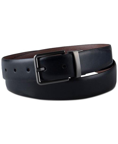 Calvin Klein Men's Reversible Textured Leather Dress Belt Created for Macy's Men's Fashion & Accessories