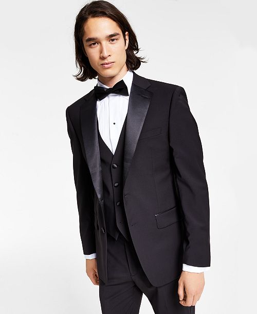 Calvin Klein Men's Slim-Fit Infinite Stretch Black Tuxedo Jacket - CLOSE OUT Men's Fashion & Accessories
