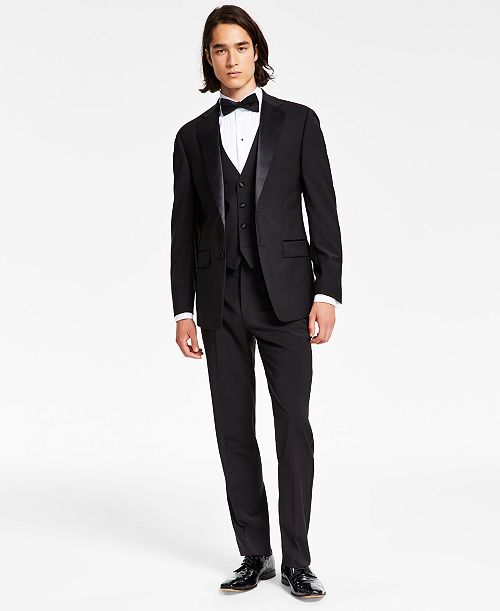 Calvin Klein Men's Slim-Fit Infinite Stretch Black Tuxedo Suit Separates - CLOSE OUT Men's Fashion & Accessories
