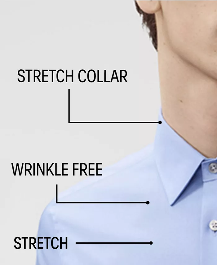 Calvin Klein Men's Slim-Fit Stretch Dress Shirt Online Exclusive Created For Macy's Men's Fashion & Accessories