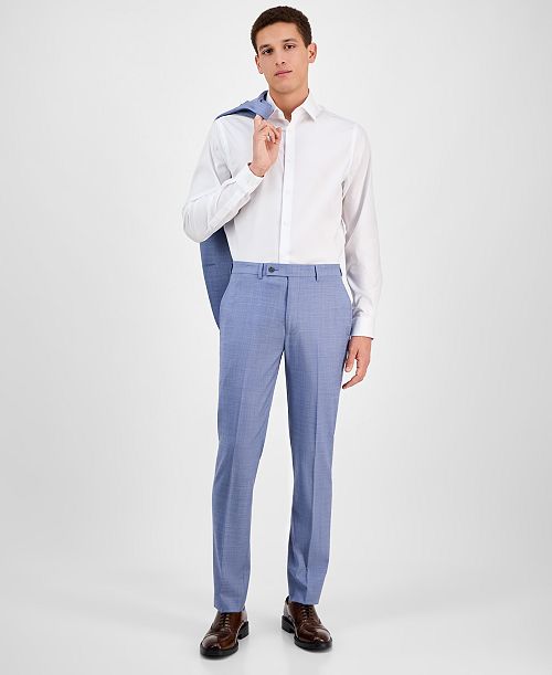Calvin Klein Men's Slim-Fit Wool-Blend Stretch Suit Pants Men's Fashion & Accessories