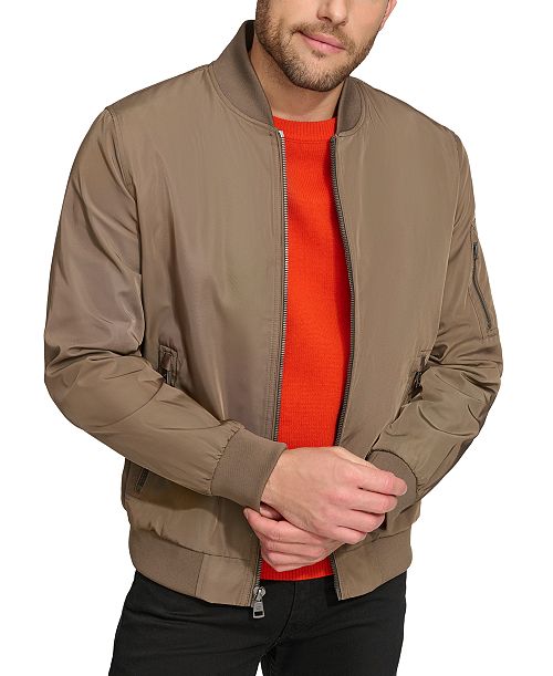 Calvin Klein Men's Solid-Color Zipper Flight Jacket Men's Fashion & Accessories