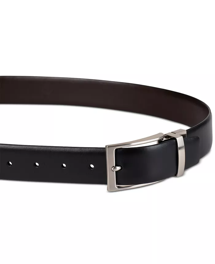 Calvin Klein Men’s Two-In-One Feather Edge Reversible Dress Belt Men's Fashion & Accessories