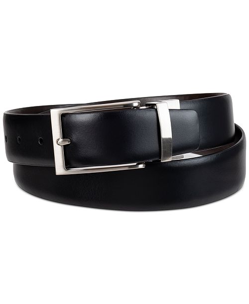 Calvin Klein Men’s Two-In-One Feather Edge Reversible Dress Belt Men's Fashion & Accessories