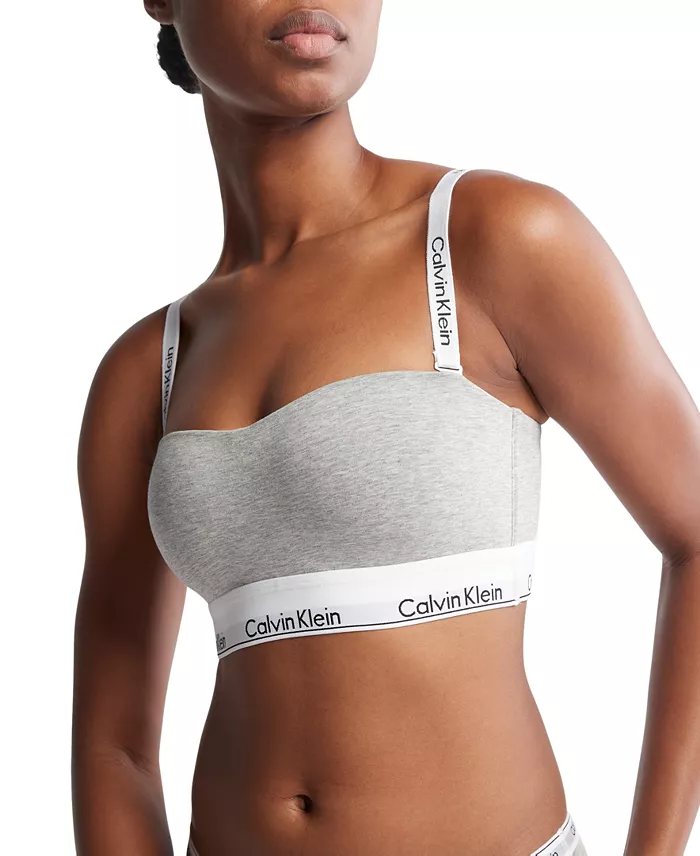 Calvin Klein Modern Cotton Calvin Klein Women's Modern Cotton Lightly Lined Bandeau Bralette QF7628 Women's Fashion Shoes & Accessories