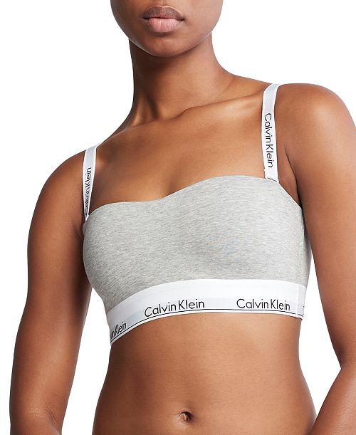 Calvin Klein Modern Cotton Calvin Klein Women's Modern Cotton Lightly Lined Bandeau Bralette QF7628 Women's Fashion Shoes & Accessories