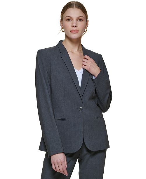Calvin Klein One-Button Blazer Regular And Petite Sizes Women's Fashion Shoes & Accessories