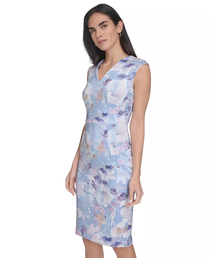 Calvin Klein Petite Floral-Print Sheath Dress Women's Fashion Shoes & Accessories